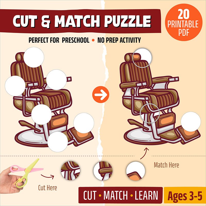 Cut and match puzzle